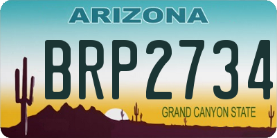 AZ license plate BRP2734