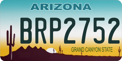 AZ license plate BRP2752