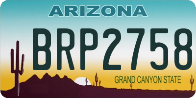 AZ license plate BRP2758