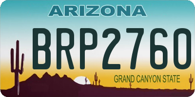 AZ license plate BRP2760