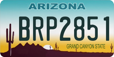AZ license plate BRP2851