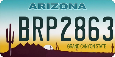 AZ license plate BRP2863