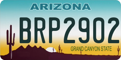 AZ license plate BRP2902