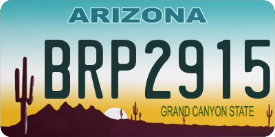 AZ license plate BRP2915