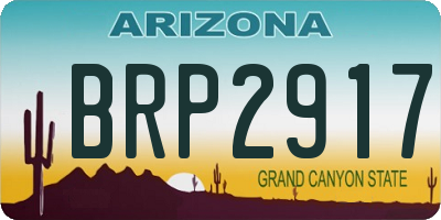 AZ license plate BRP2917