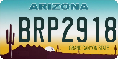 AZ license plate BRP2918