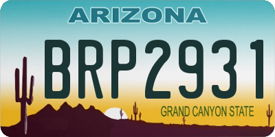 AZ license plate BRP2931