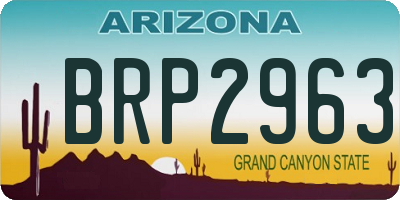 AZ license plate BRP2963