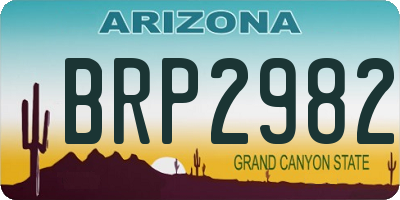 AZ license plate BRP2982