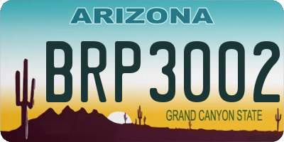 AZ license plate BRP3002