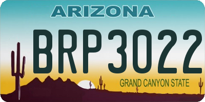 AZ license plate BRP3022