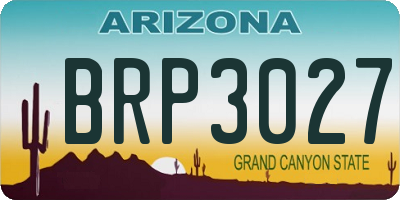 AZ license plate BRP3027