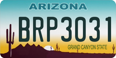 AZ license plate BRP3031
