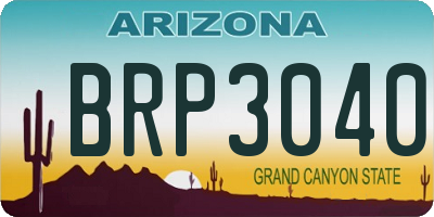 AZ license plate BRP3040