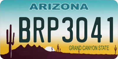 AZ license plate BRP3041