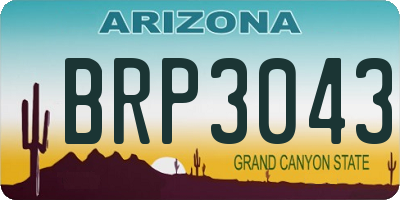AZ license plate BRP3043
