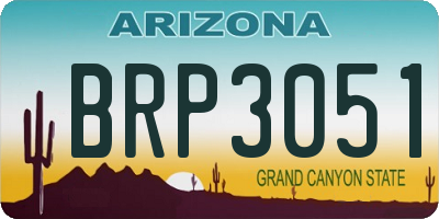 AZ license plate BRP3051