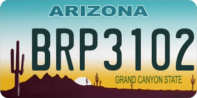 AZ license plate BRP3102