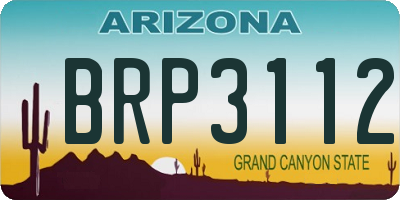 AZ license plate BRP3112
