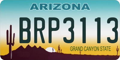 AZ license plate BRP3113