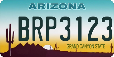 AZ license plate BRP3123