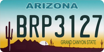 AZ license plate BRP3127