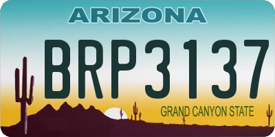 AZ license plate BRP3137
