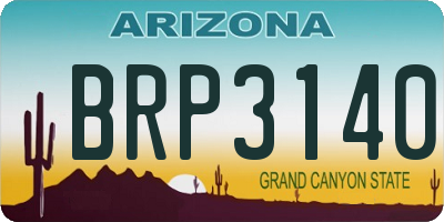 AZ license plate BRP3140