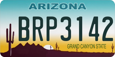 AZ license plate BRP3142