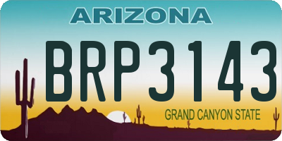 AZ license plate BRP3143