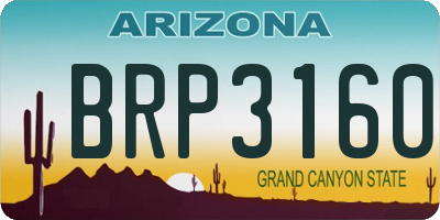 AZ license plate BRP3160