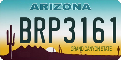 AZ license plate BRP3161