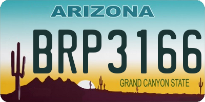 AZ license plate BRP3166