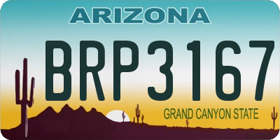 AZ license plate BRP3167