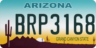 AZ license plate BRP3168