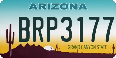 AZ license plate BRP3177