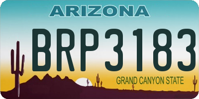 AZ license plate BRP3183