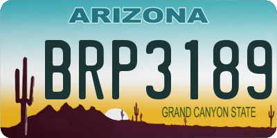 AZ license plate BRP3189