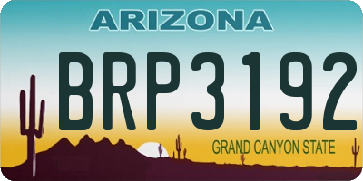 AZ license plate BRP3192
