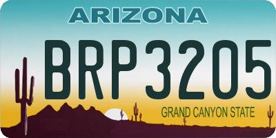 AZ license plate BRP3205