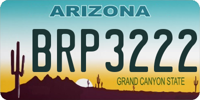 AZ license plate BRP3222