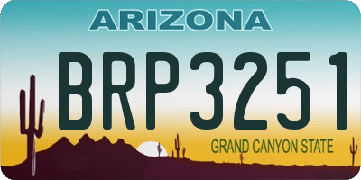 AZ license plate BRP3251