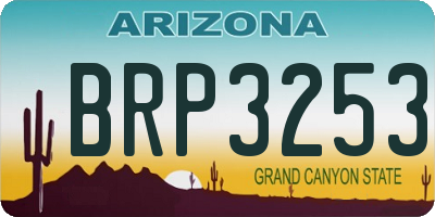 AZ license plate BRP3253