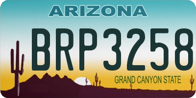 AZ license plate BRP3258