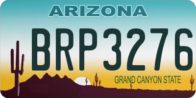 AZ license plate BRP3276