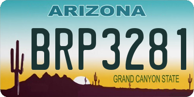 AZ license plate BRP3281