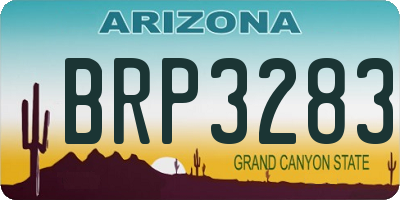 AZ license plate BRP3283