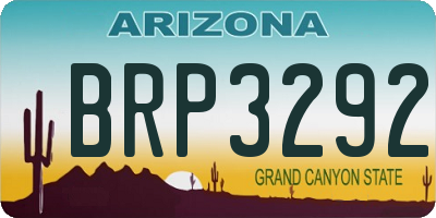 AZ license plate BRP3292