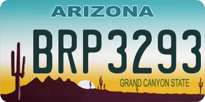 AZ license plate BRP3293