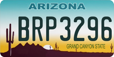 AZ license plate BRP3296